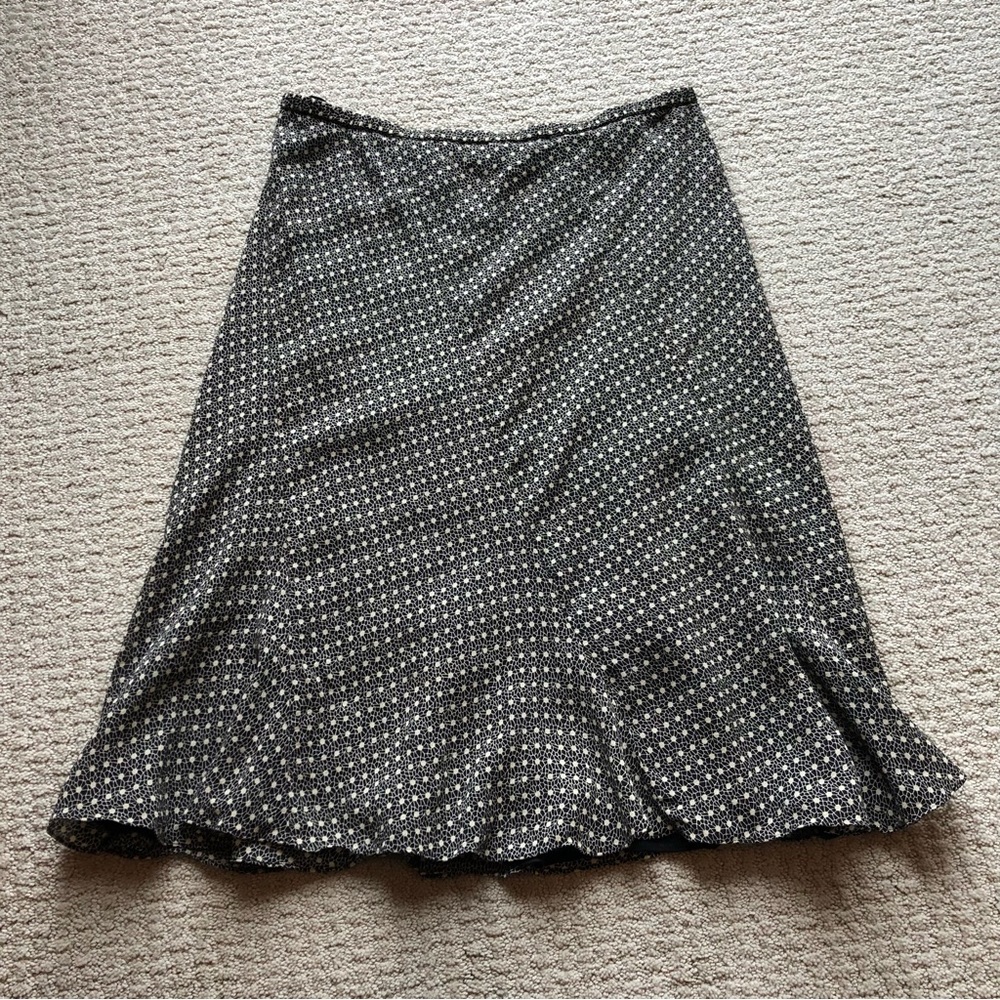 Jones New York A-line Geometric Pattern Silk Skirt
